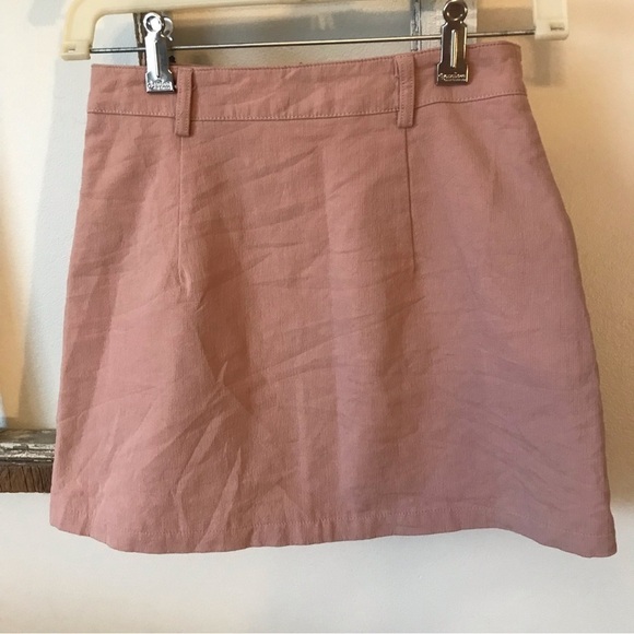 Air Space Pink Front Zip Mini Skirt. Cotton. Women’s Size Small. - Picture 3 of 5
